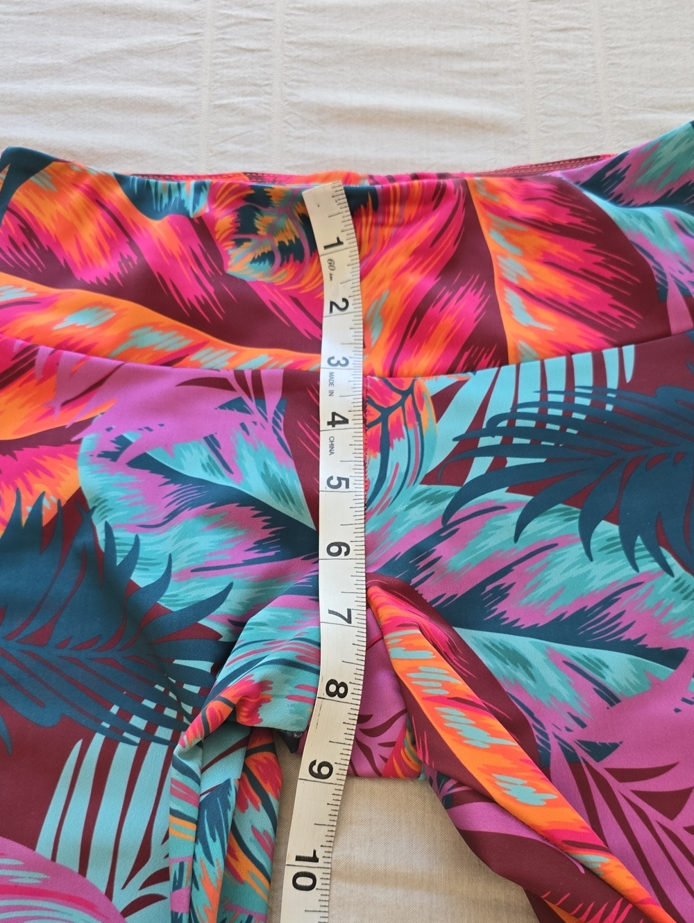 Onzie Flow Vibrant Tropical Leaf Print Cropped Leggings Women's XS - Picture 6 of 11